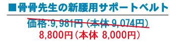 骨骨先生の新腰用サポートベルト　送料代引き手数料無料